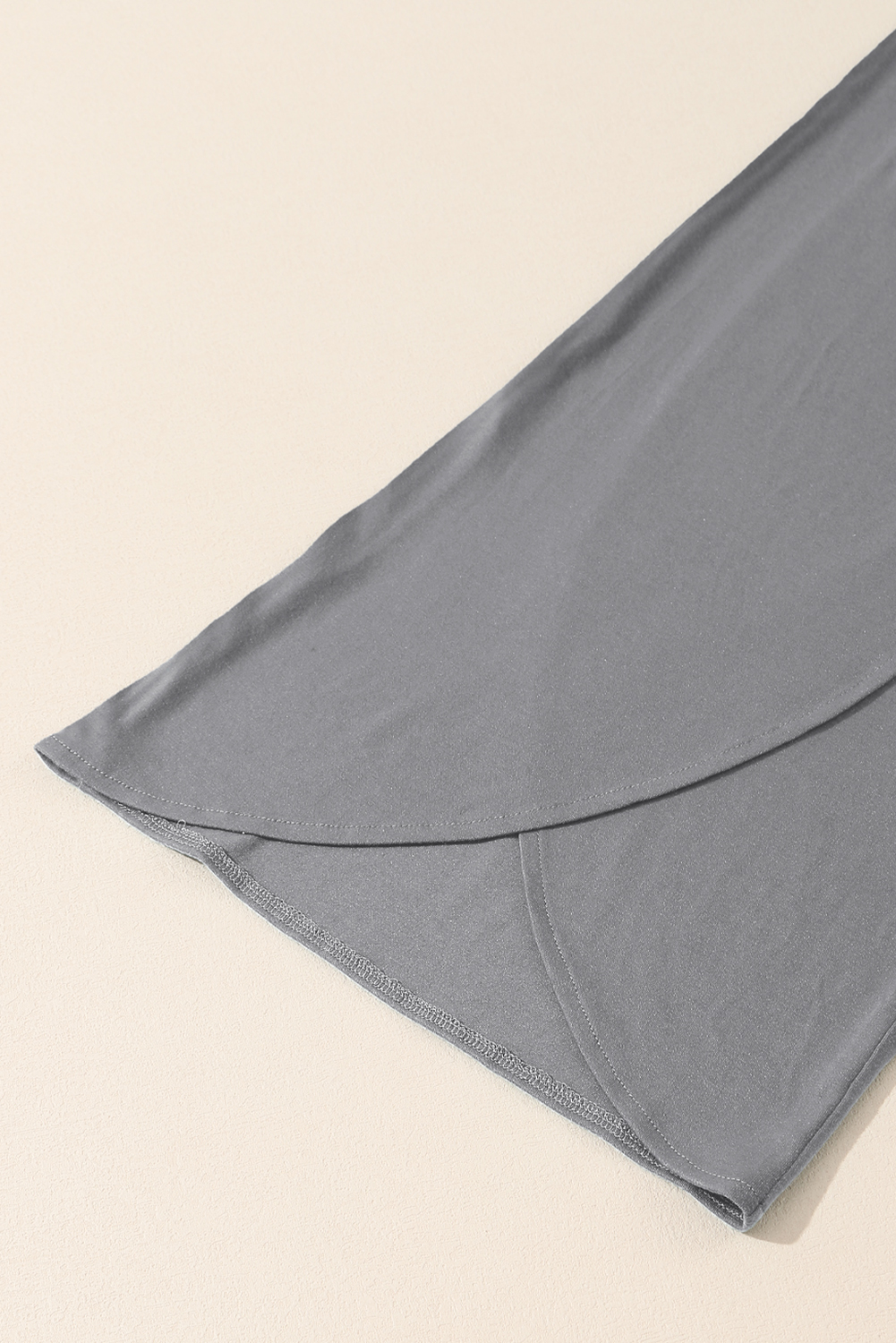 Medium Grey Knotted Drop Waist Split Leg Relaxed Pants