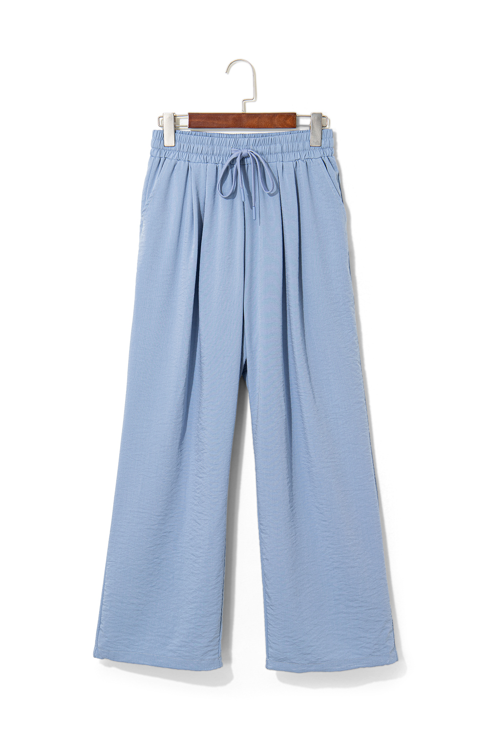 Myosotis Drawstring Elastic Waistband Pleated Loose Pants