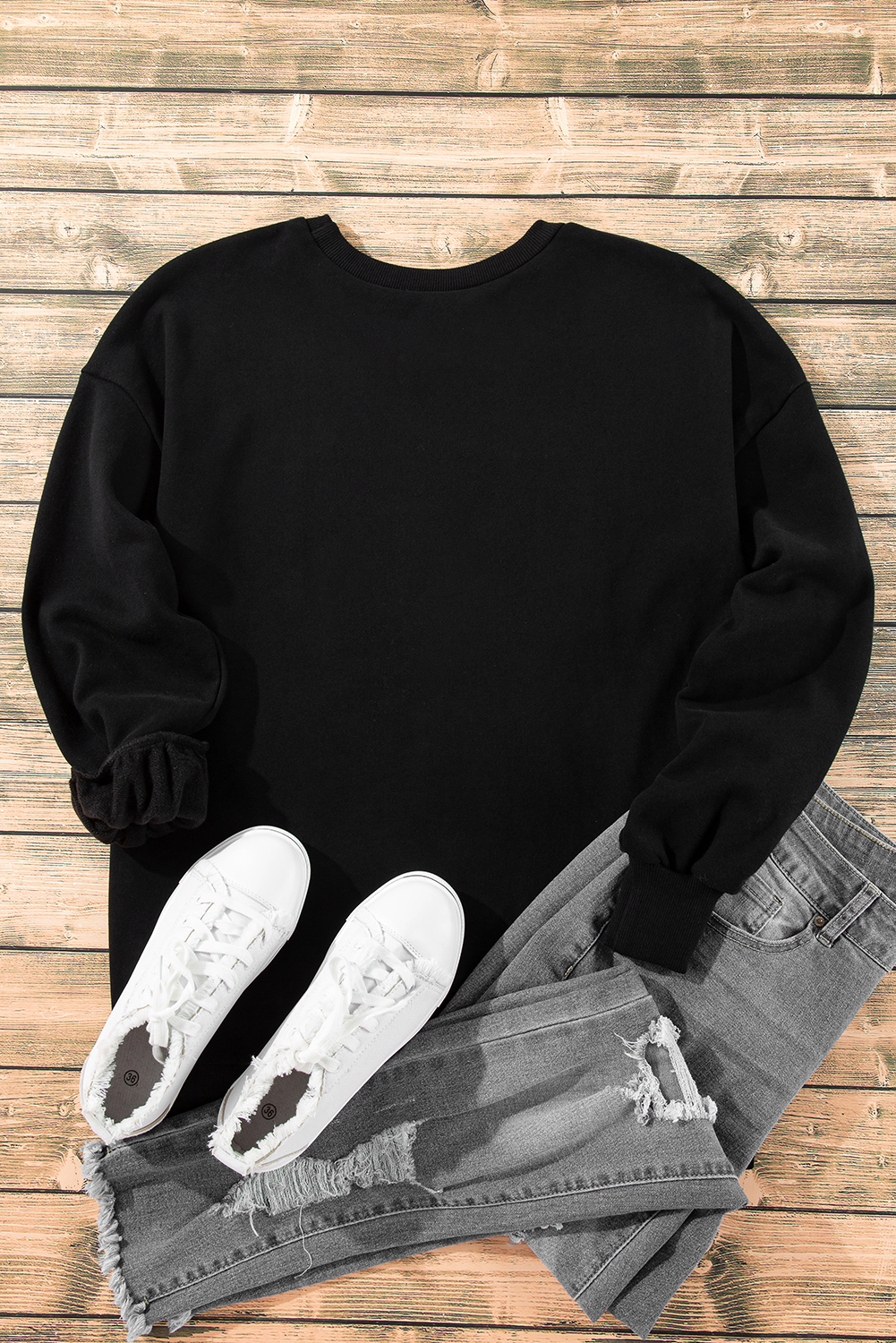 Grass Green Solid Fleece Lined Drop Shoulder High Low Sweatshirt