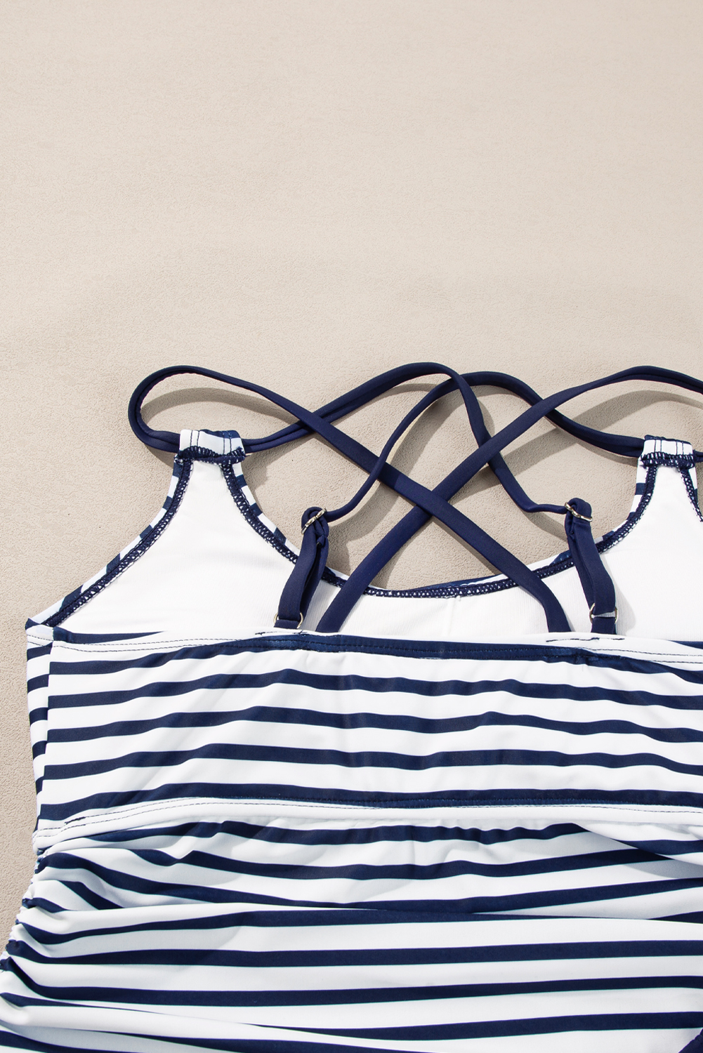 Sea Green Drawstring Tummy Control Mix-and-match 2pcs Tankini Swimsuit