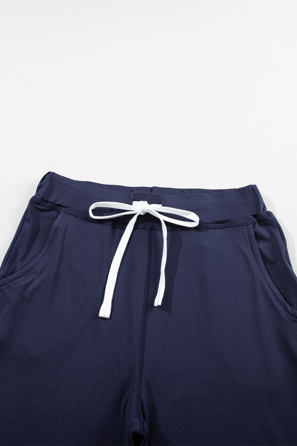Black Drawstring Elastic Waistband Pocketed Joggers