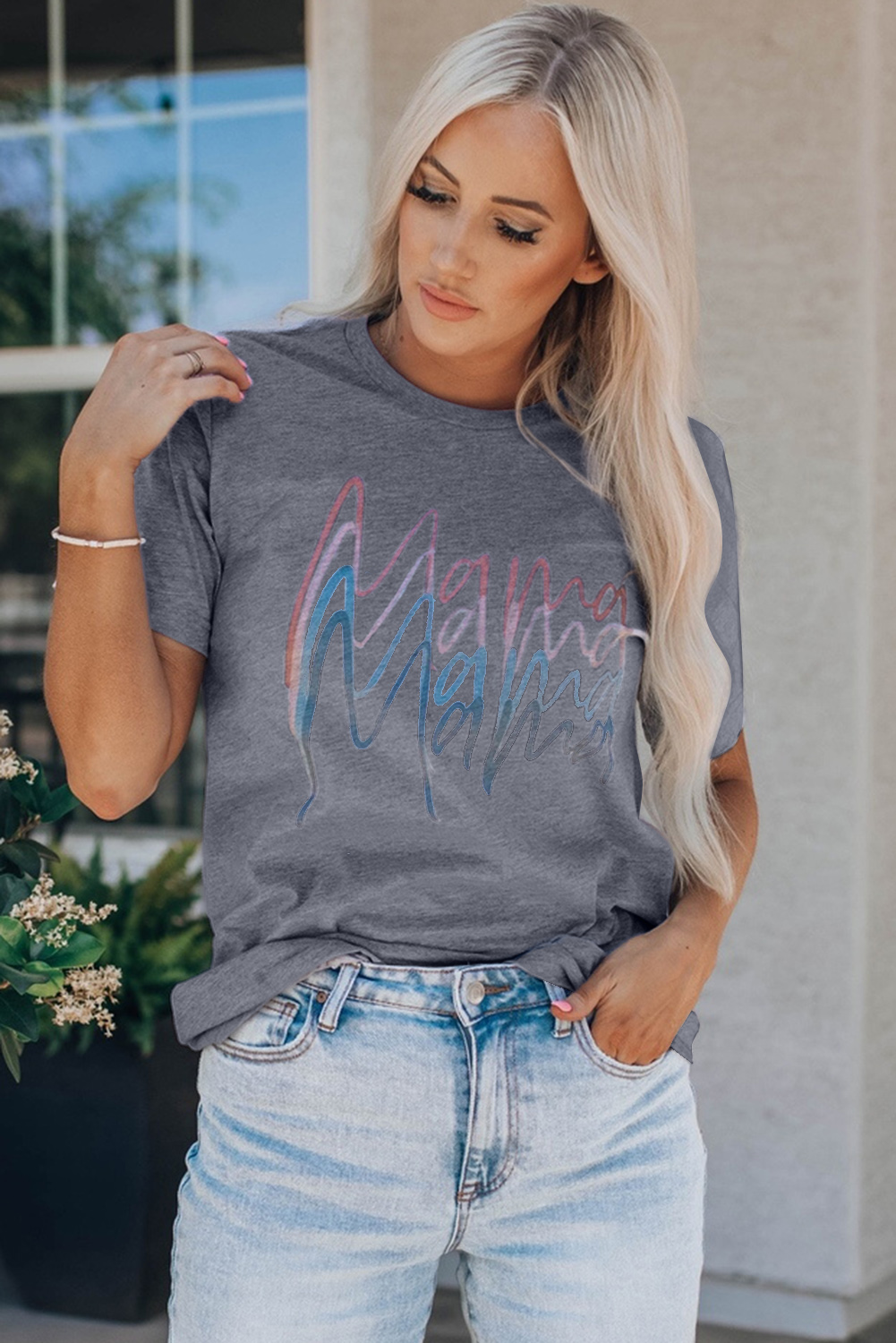 Gray Mama Quadruple Shadows Graphic Tee