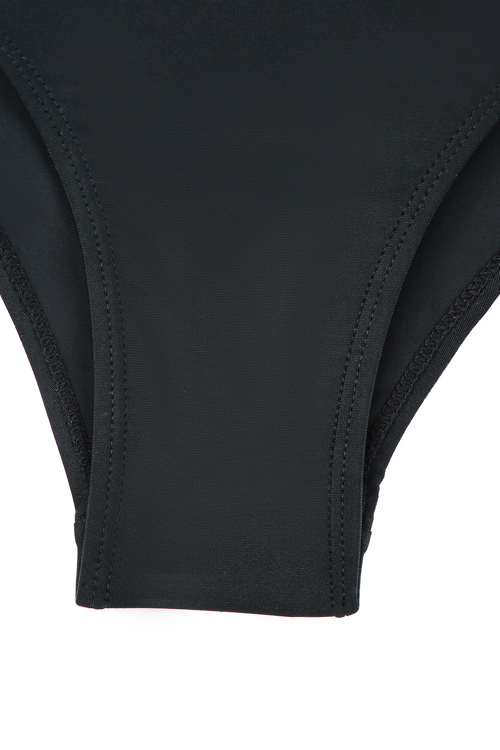 Dearlovers Black Solid Mesh One Piece Swimsuit