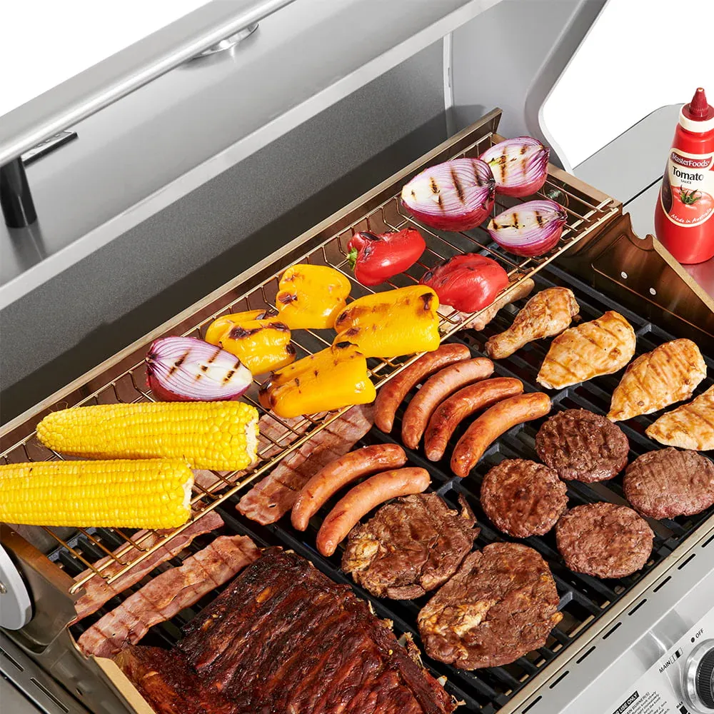 Monument Grills 17842 Stainless Steel 4 Burner Propane Gas Grill with Rotisserie