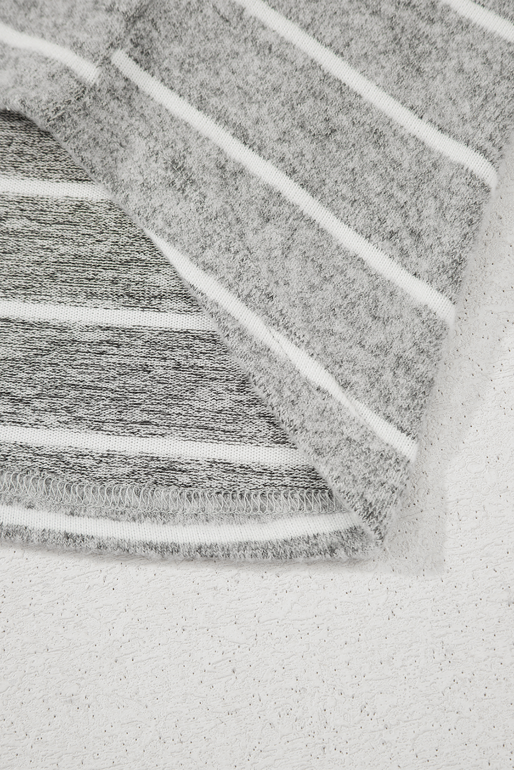Gray Stripe Dolman Sleeve Drop Shoulder Top