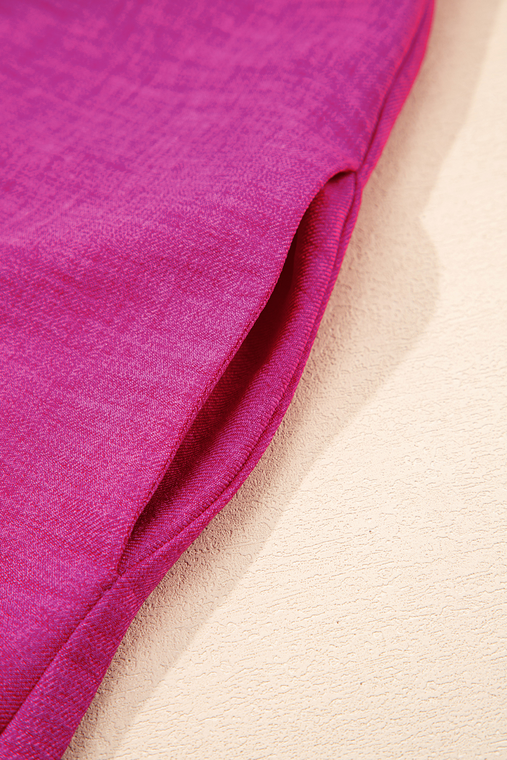 Bright Pink Knot Scoop Back Ruffle Hem Sleeveless Mini Dress