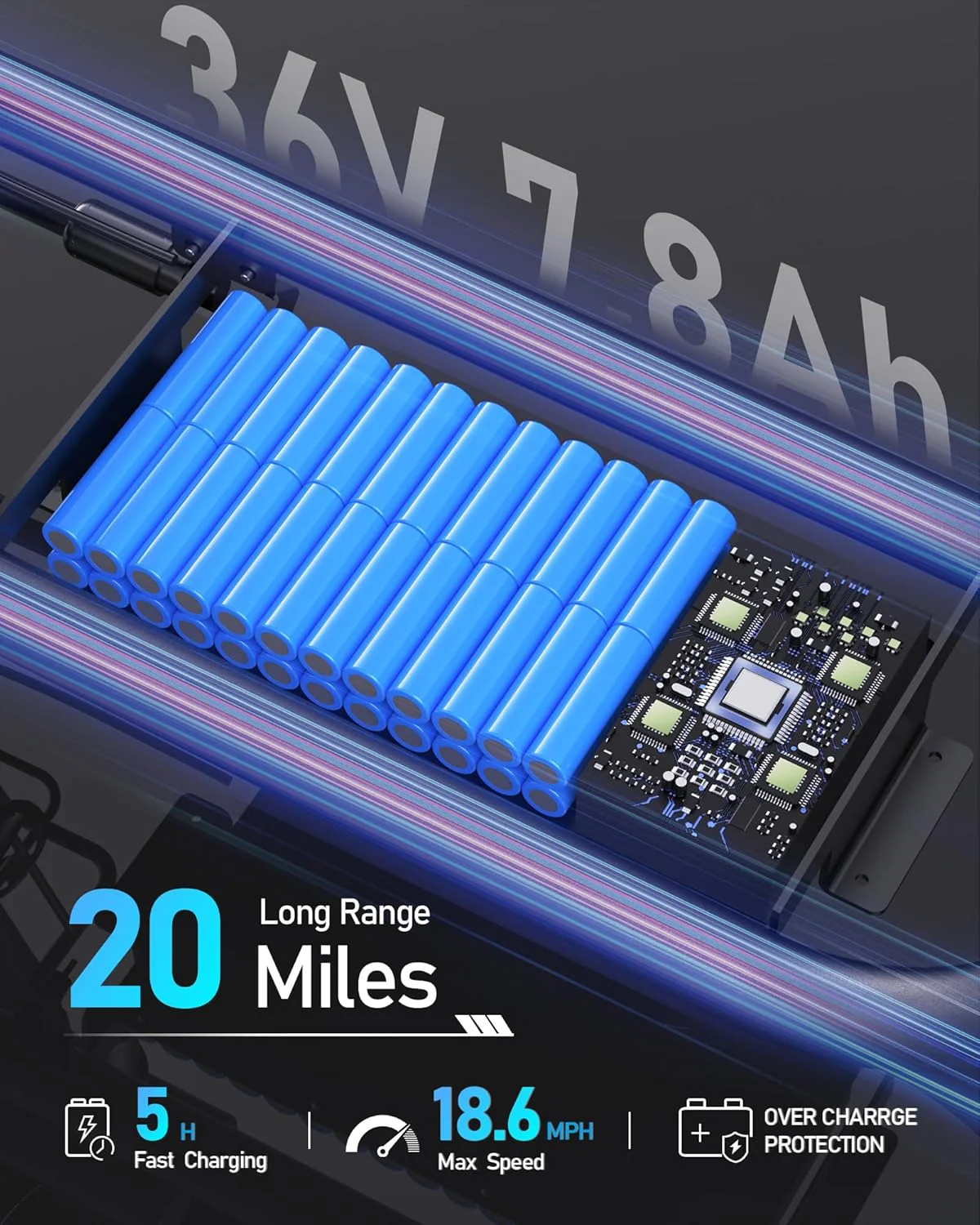 Adults Electric Scooter with Large Middle Basket