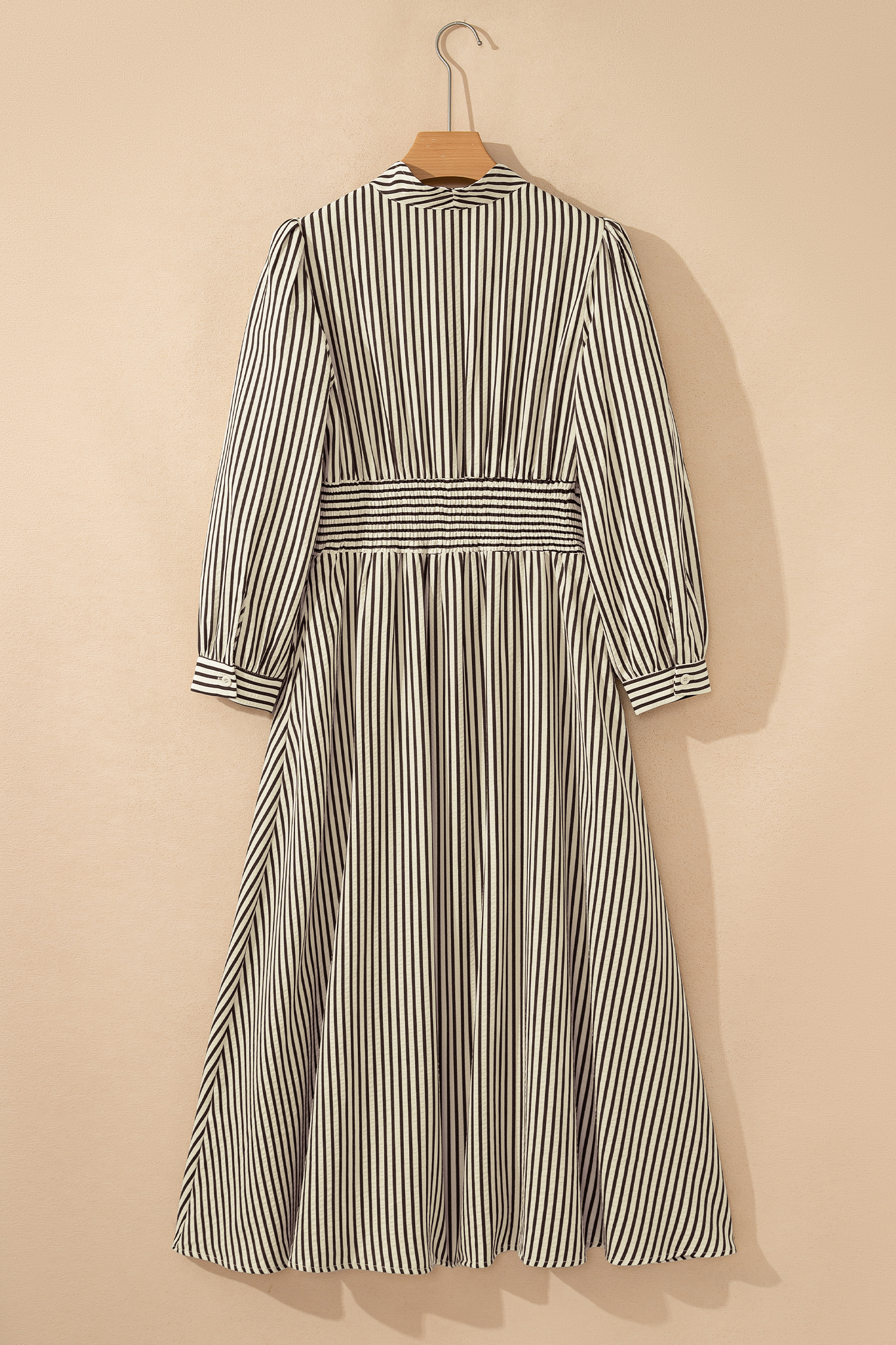 Coffee Plaid Print Full Zipper Cinched Waist Fit Flare Sleeveless Maxi Dress