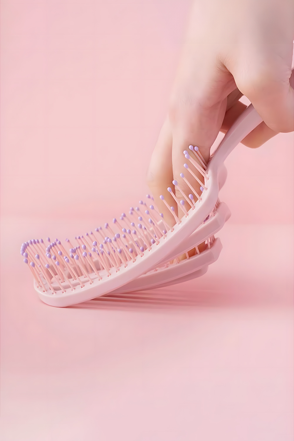 Gossamer Pink ABS Fluffy Hair Volume Comb
