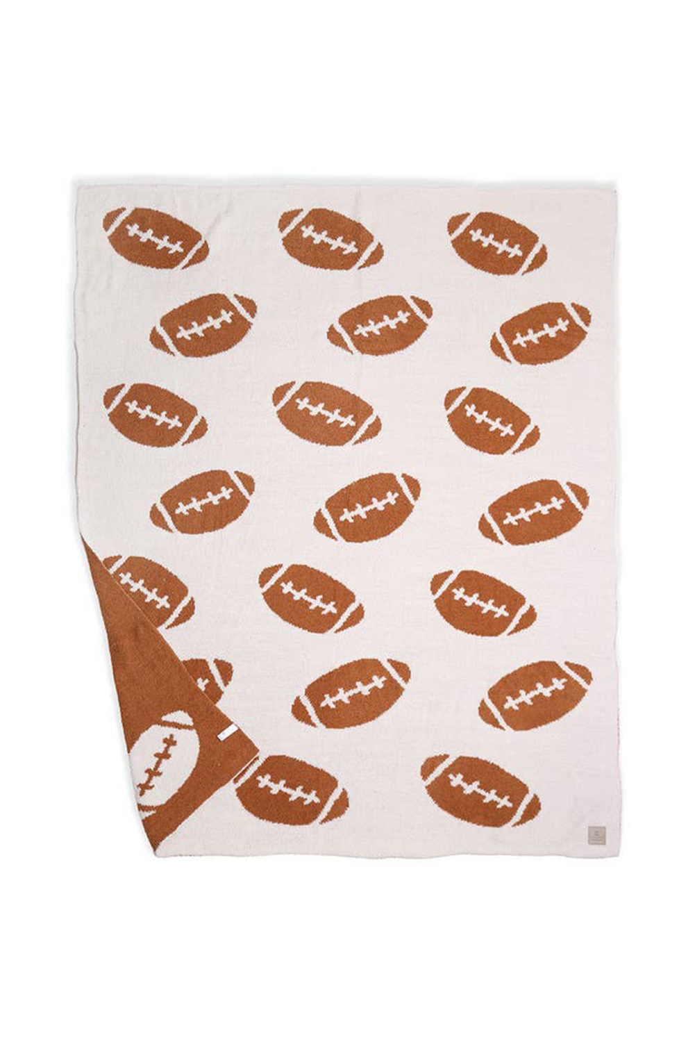 White Leopard & Rugby Football Print Flannel Blanket