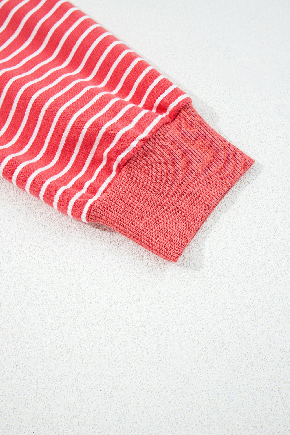 Red Stripe Puff Sleeve Stripe Hoodie