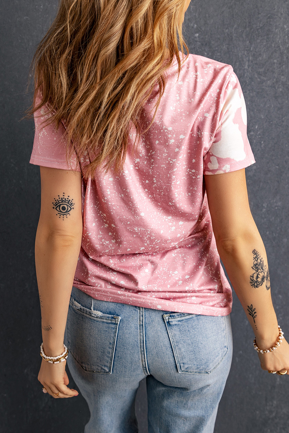 Pink Checkered Bow MAMA Graphic Tie-dye Tee