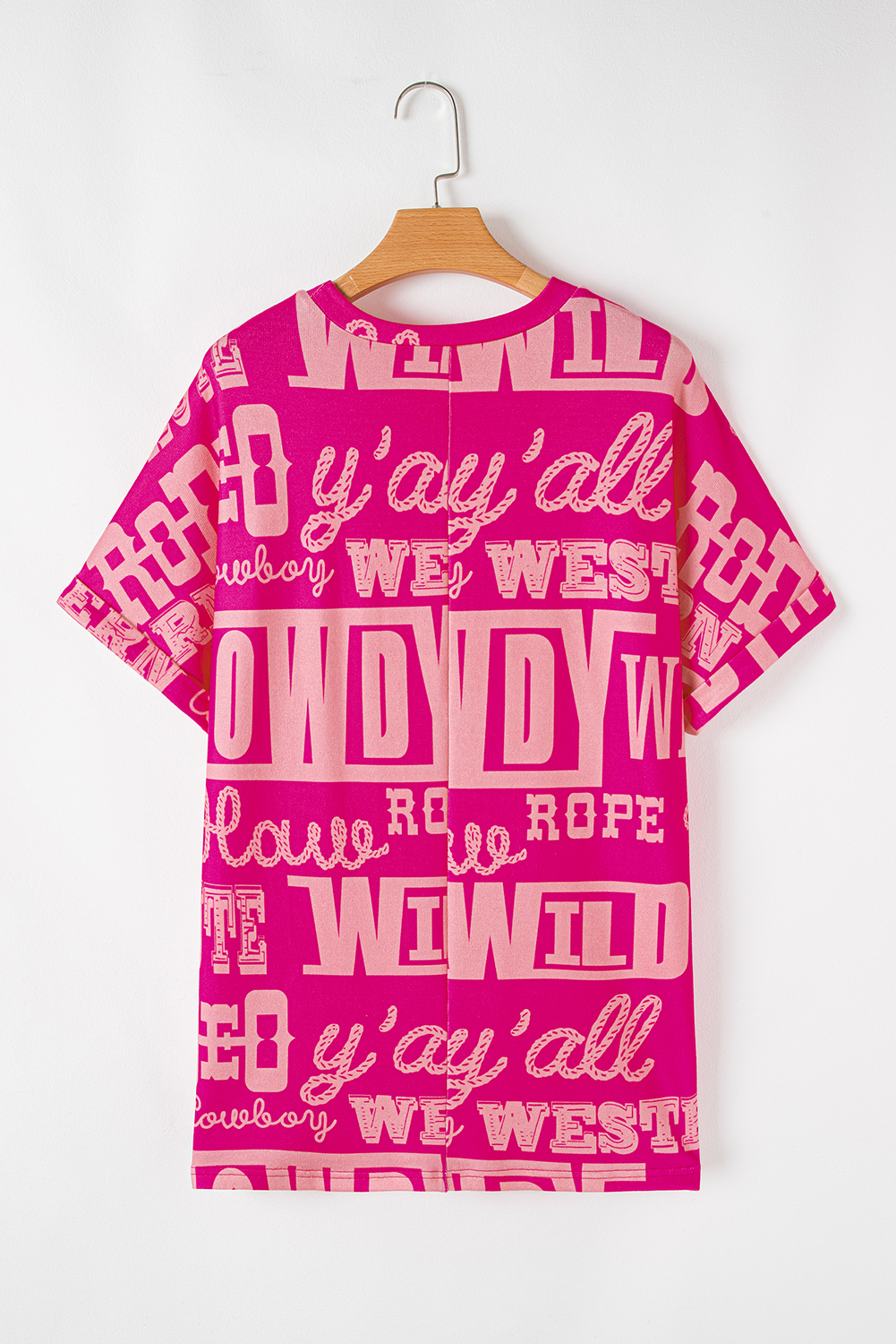 Dark Grey Howdy Cowboy Letter Printed Western Fashion Tee