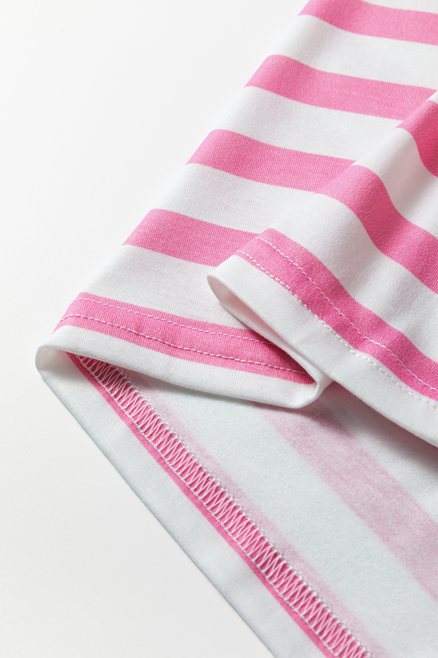 Sky Blue Stripe V Neck Patched Pocket Casual T Shirt
