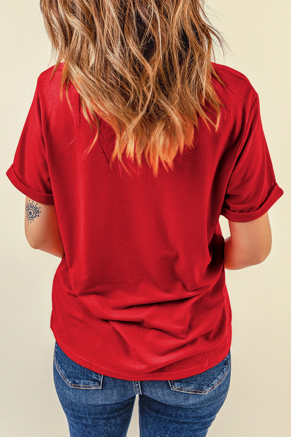 White Sequin Stars and Stripes Balloon Puppy Graphic Crewneck Tee