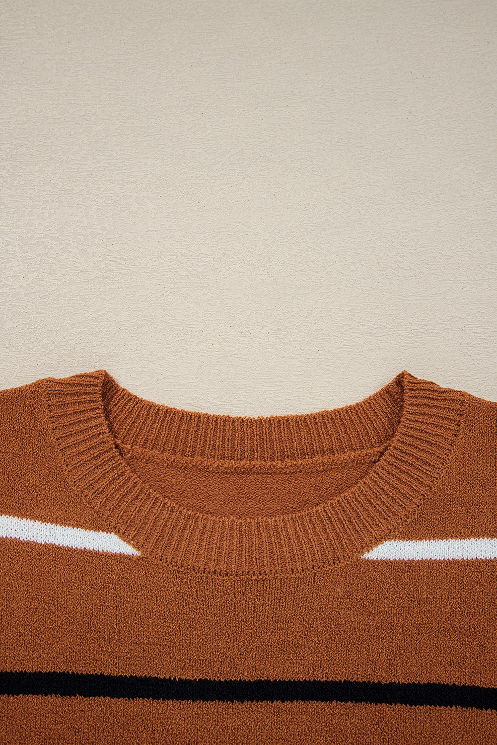 Multicolour Striped Buttoned Front V Neck Drop Shoulder Cardigan Sweater