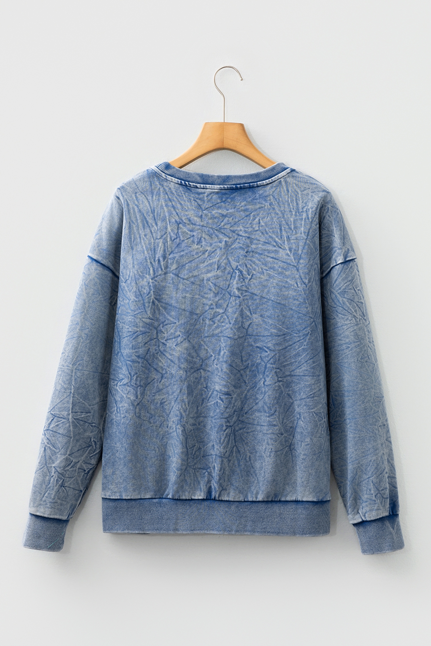DUNE saved by grace Letter Embroidery Mineral Wash Loose Sweatshirt