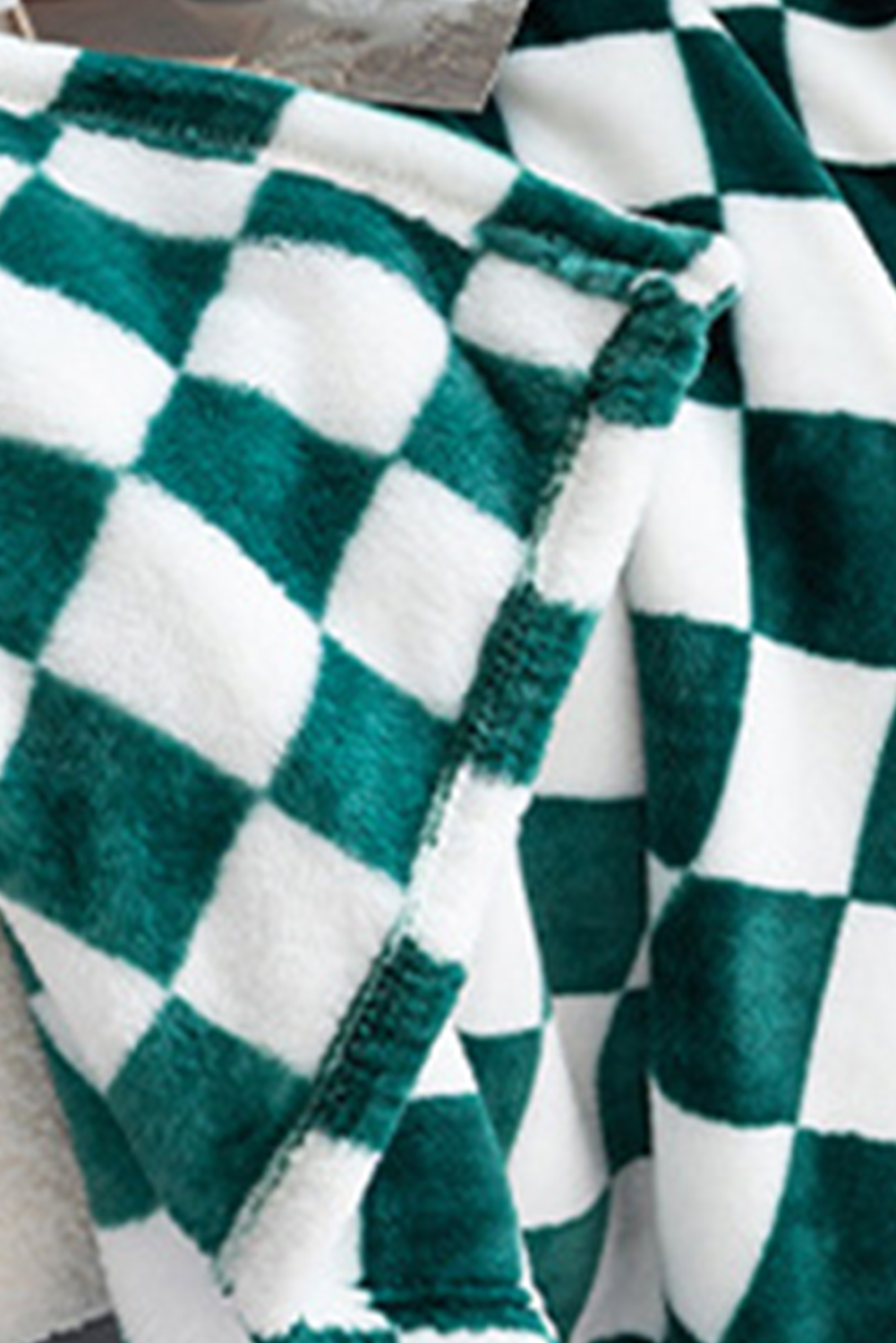 Yellow Checkerboard Printed Soft Throw Blanket 120*200cm