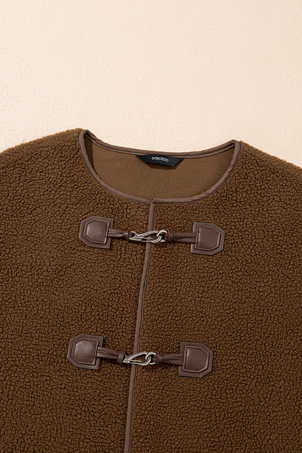 Apricot Toggle Button Teddy Coat