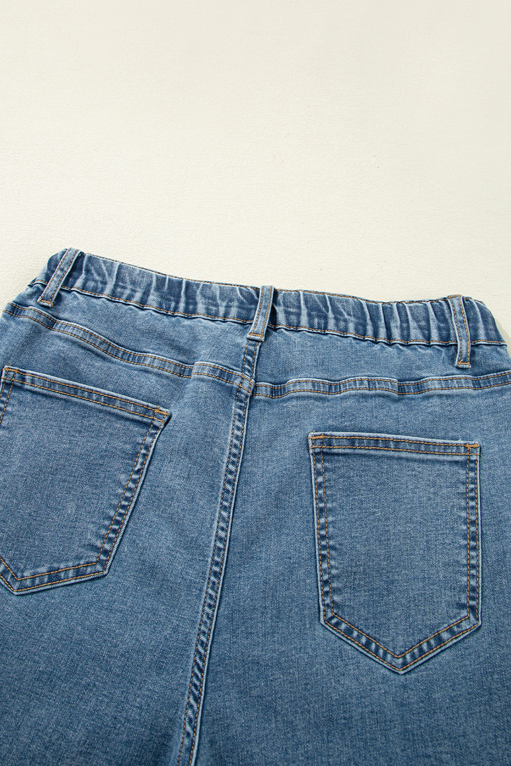 Dusk Blue Medium Wash Super Wide Leg Denim Pants