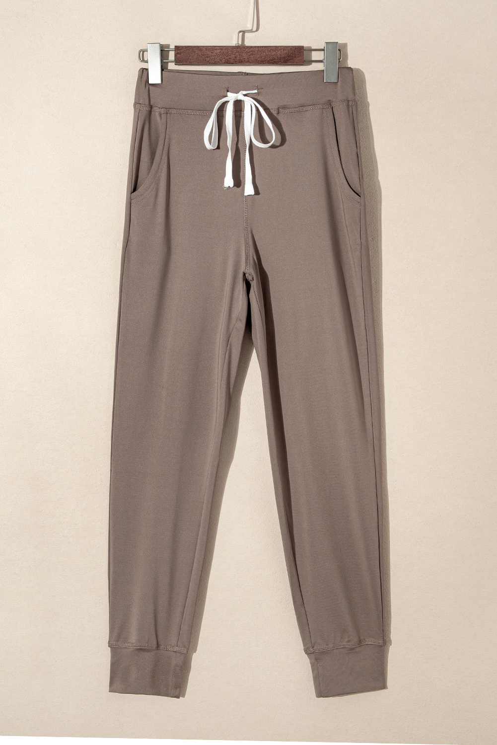 Black Drawstring Elastic Waistband Pocketed Joggers
