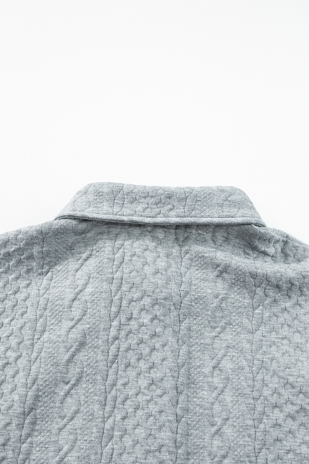 Sepia Rose Cable Texture Puff Sleeve Loose Shacket