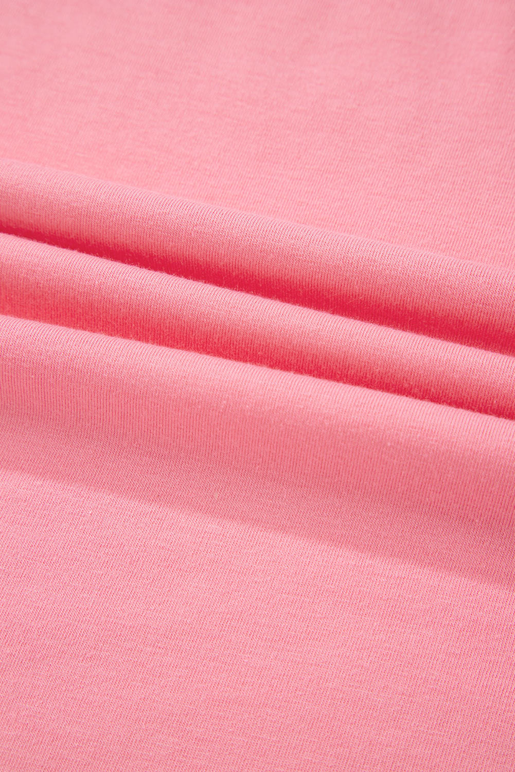 Pink Frilled Hem Loose T-Shirt