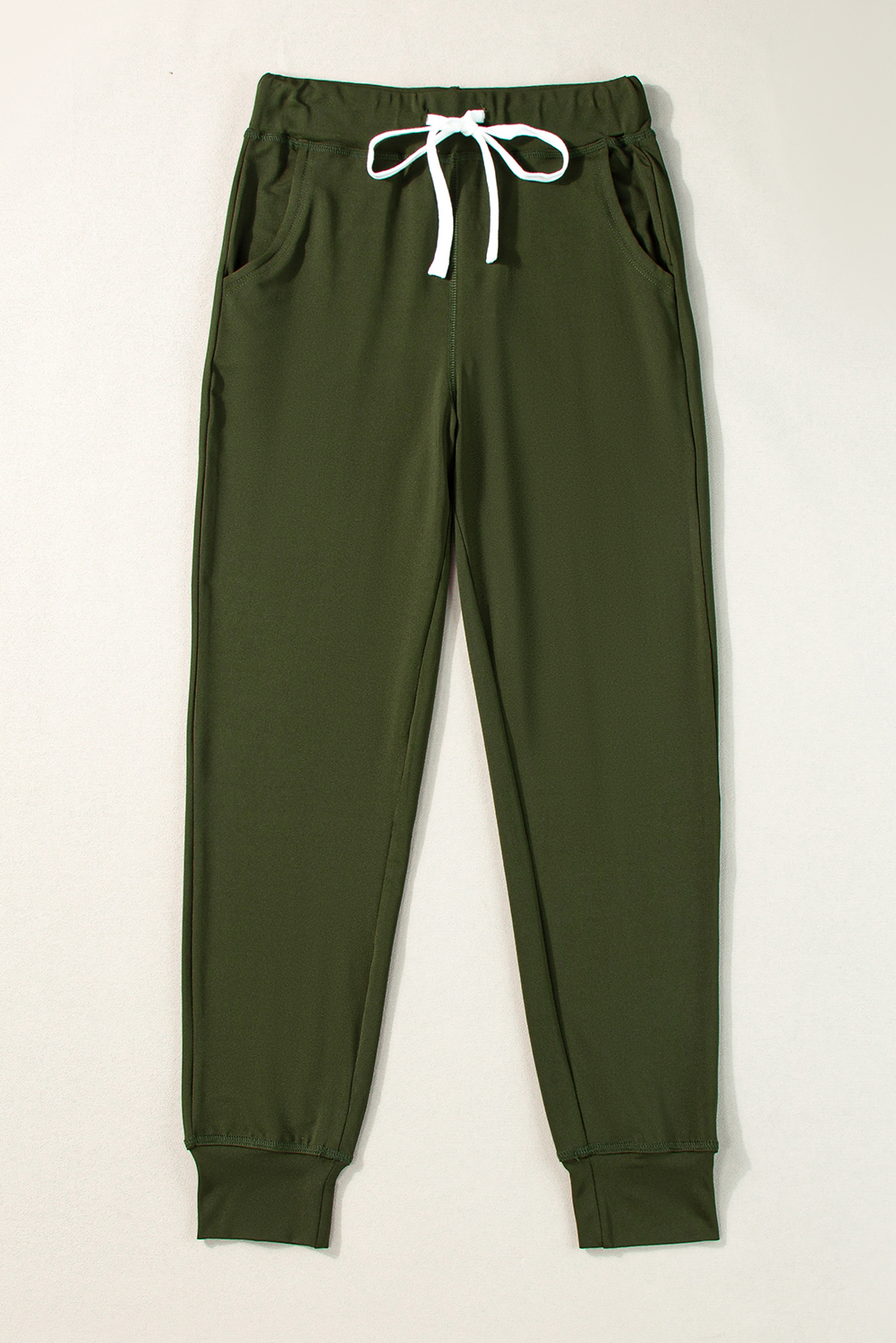Black Drawstring Elastic Waistband Pocketed Joggers
