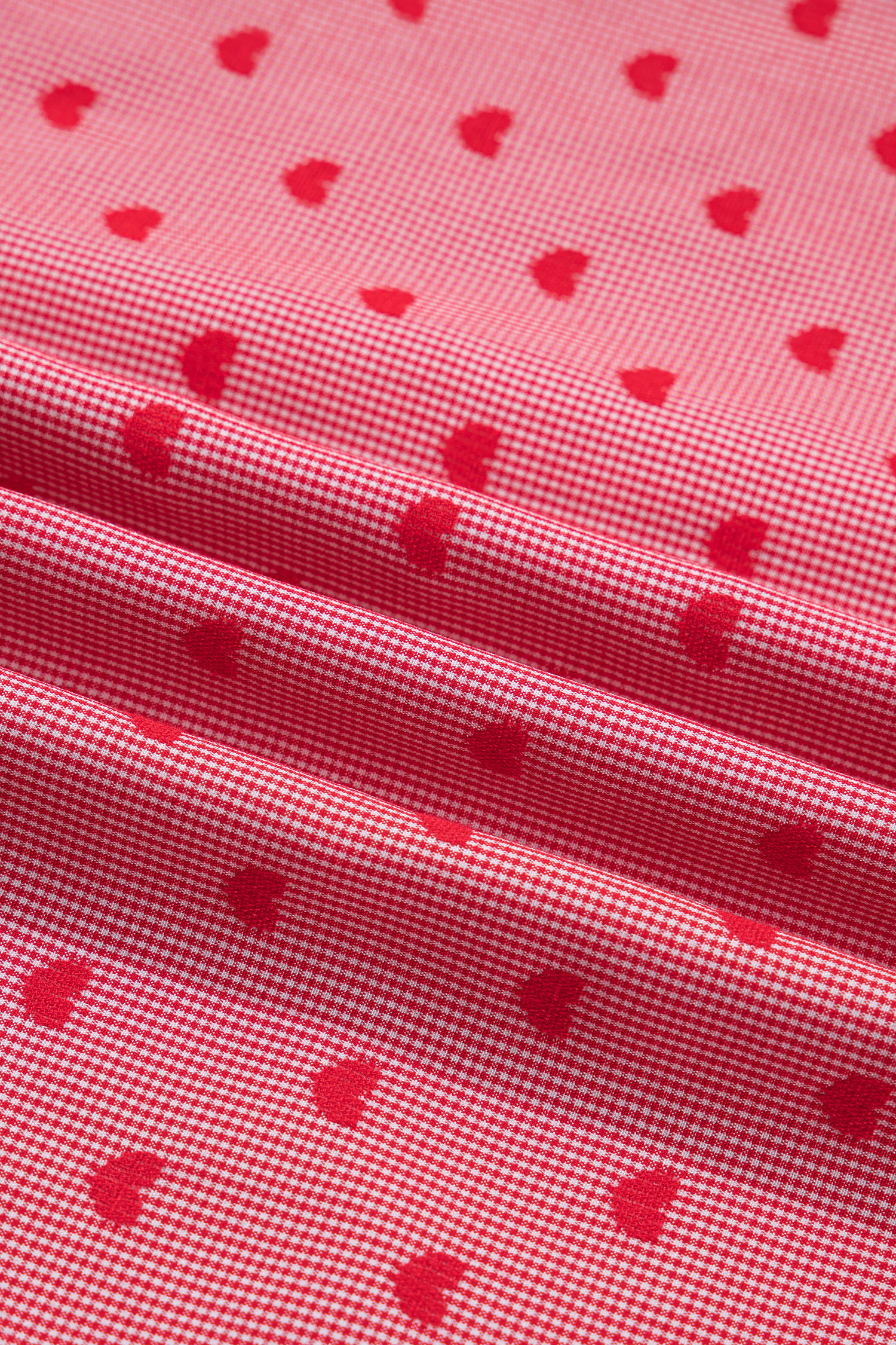 Red Heart Shape Print Half Sleeve Loose Valentine Shirt