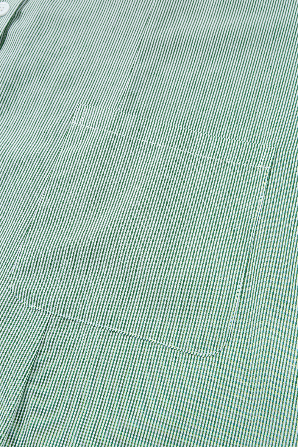 Green Stripe Frilled Sleeveless Collar Front Pocket Button Up Mini Dress