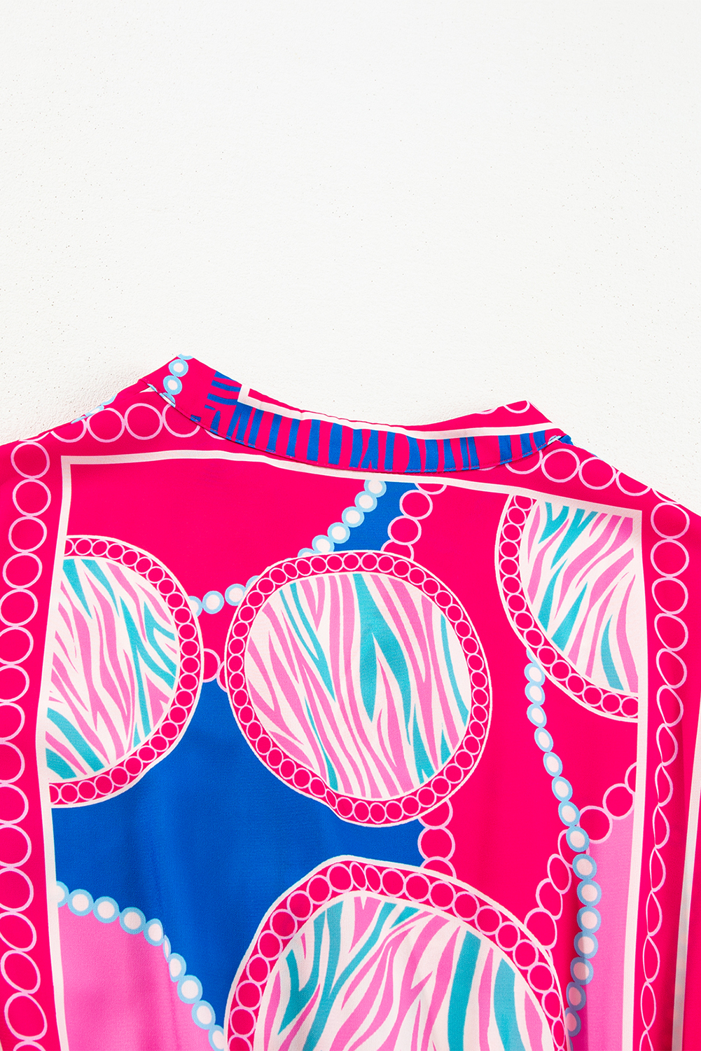 Rose Boho Abstract Printed Puff Sleeve Drawstring Waist Ruffled Mini Dress