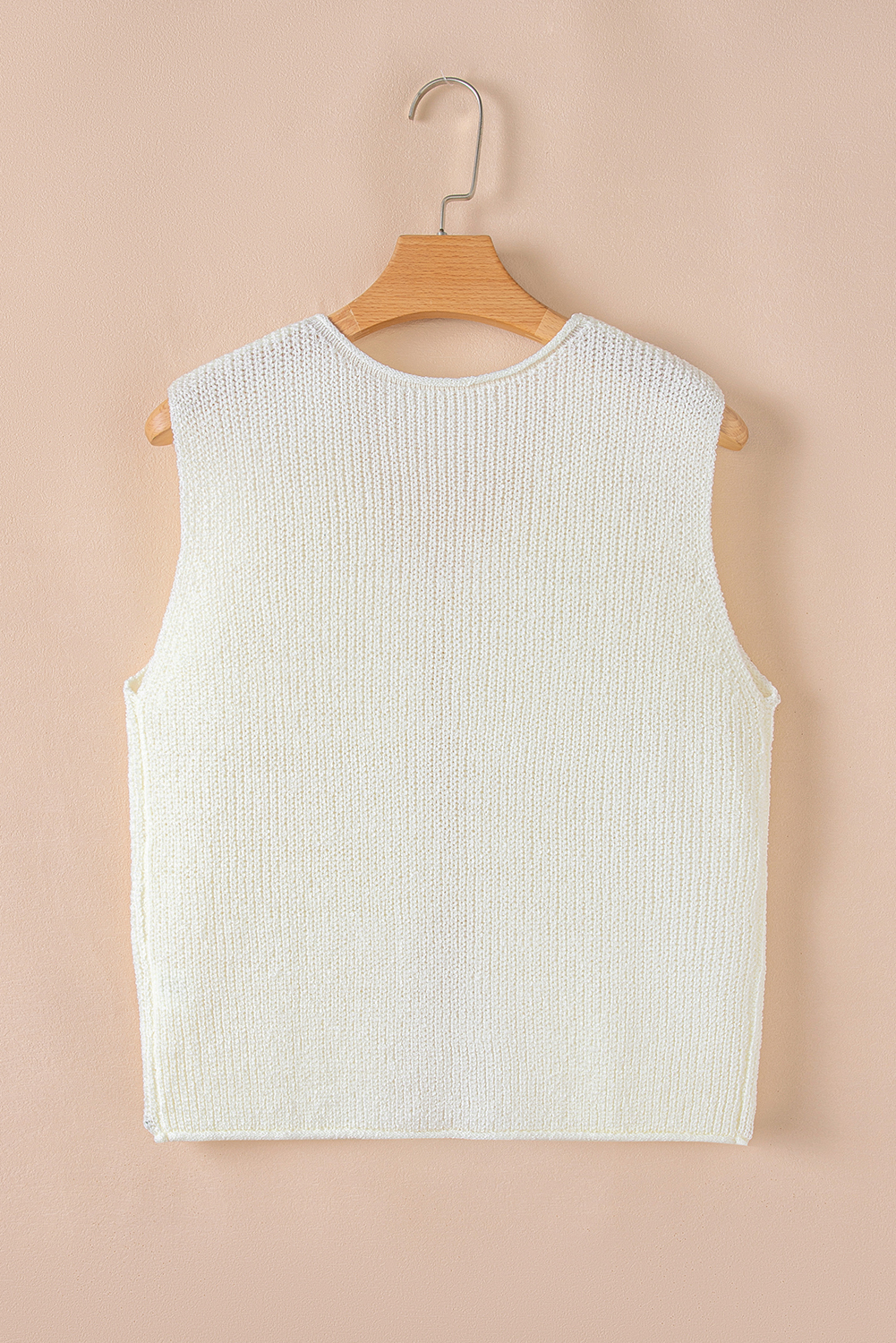 Tomato Red Lace-up Front V Neck Sweater Vest