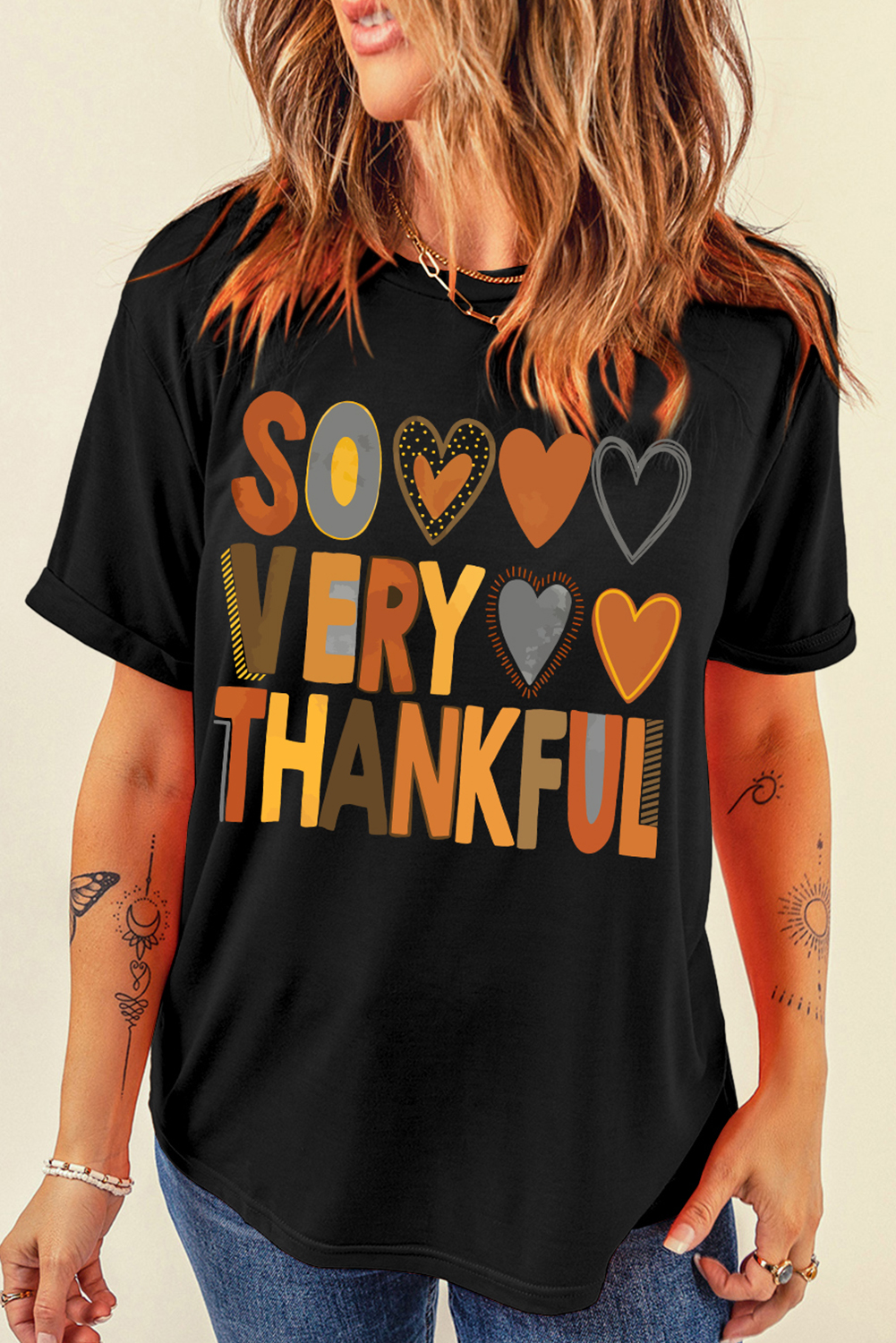 White Thanksgiving Slogan Print Crew Neck T Shirt