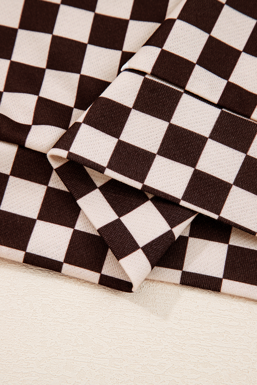 Black Athleisure Checkered 2pcs Pants Set