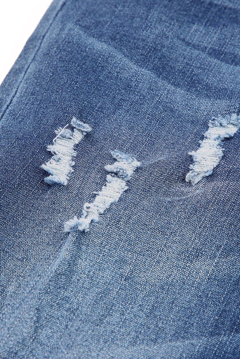 High Waist Distressed Straight Leg Jeans