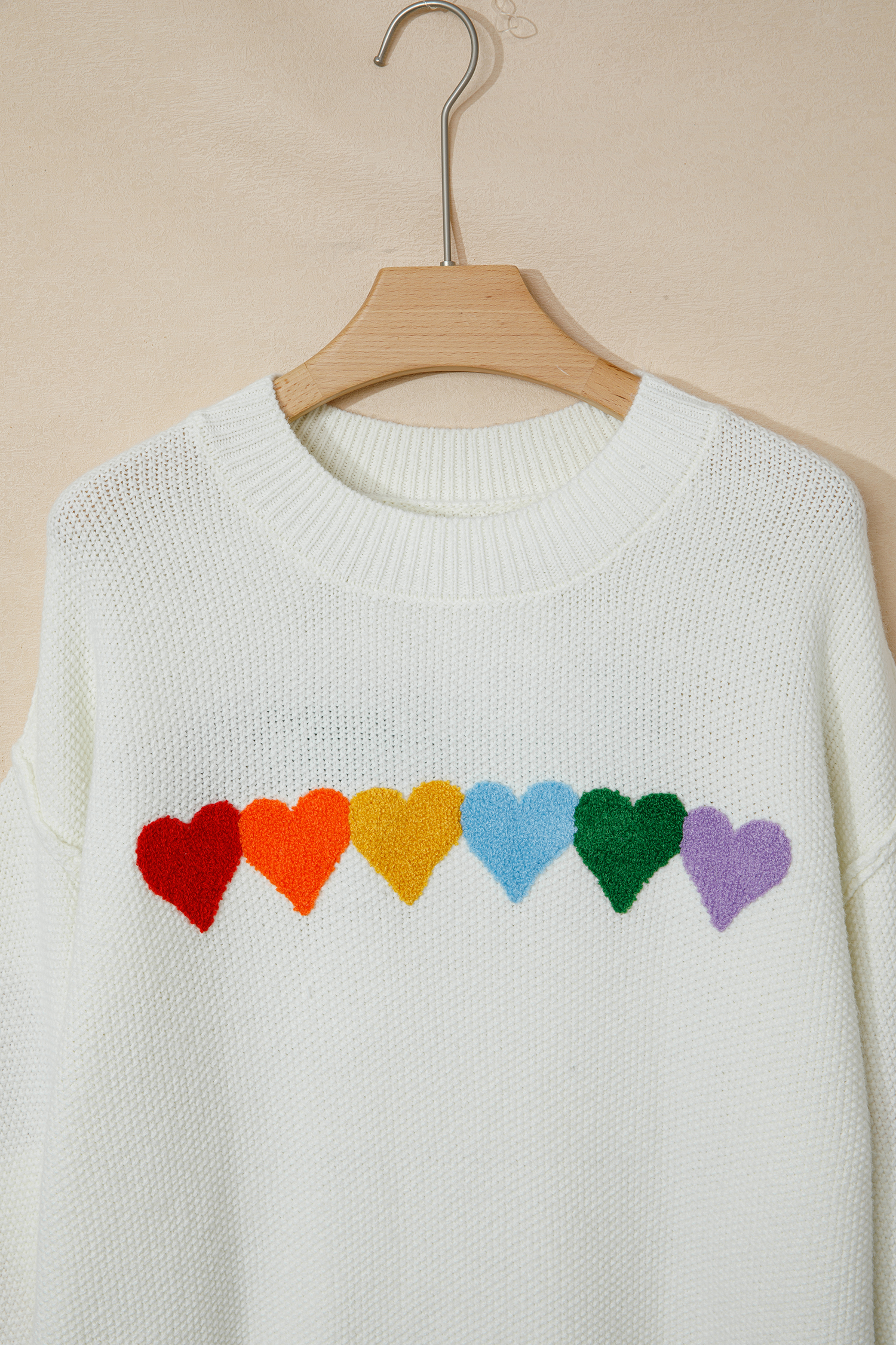 White Chenille Graphic Drop Shoulder Holiday Sweater