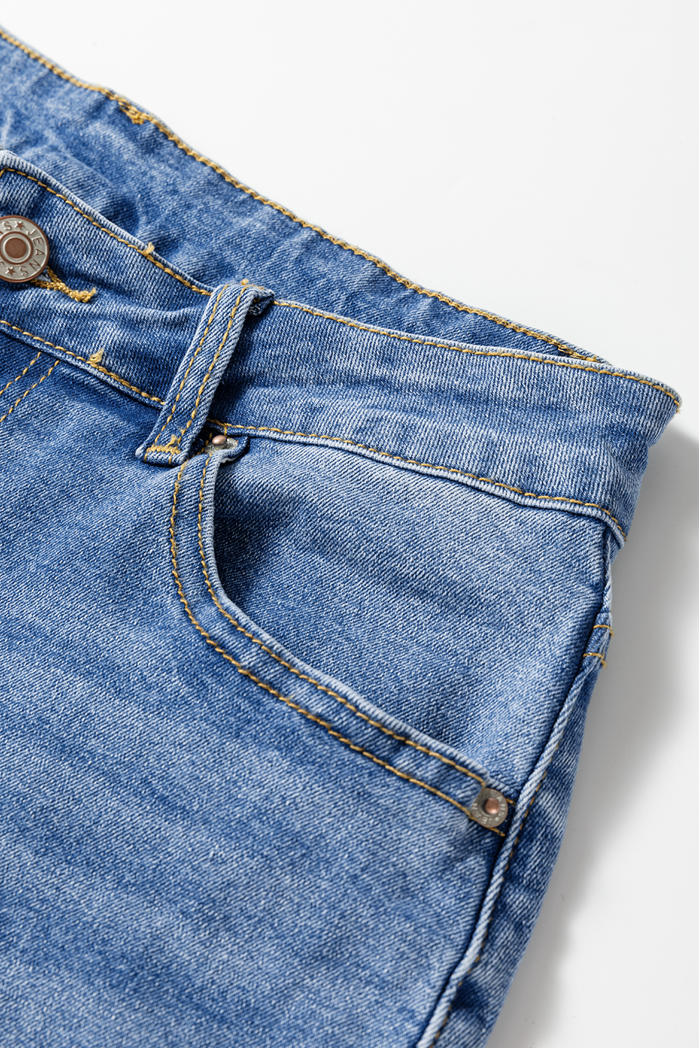 Real Teal Raw Hem Unique Cuffs Straight High Rise Loose Jeans