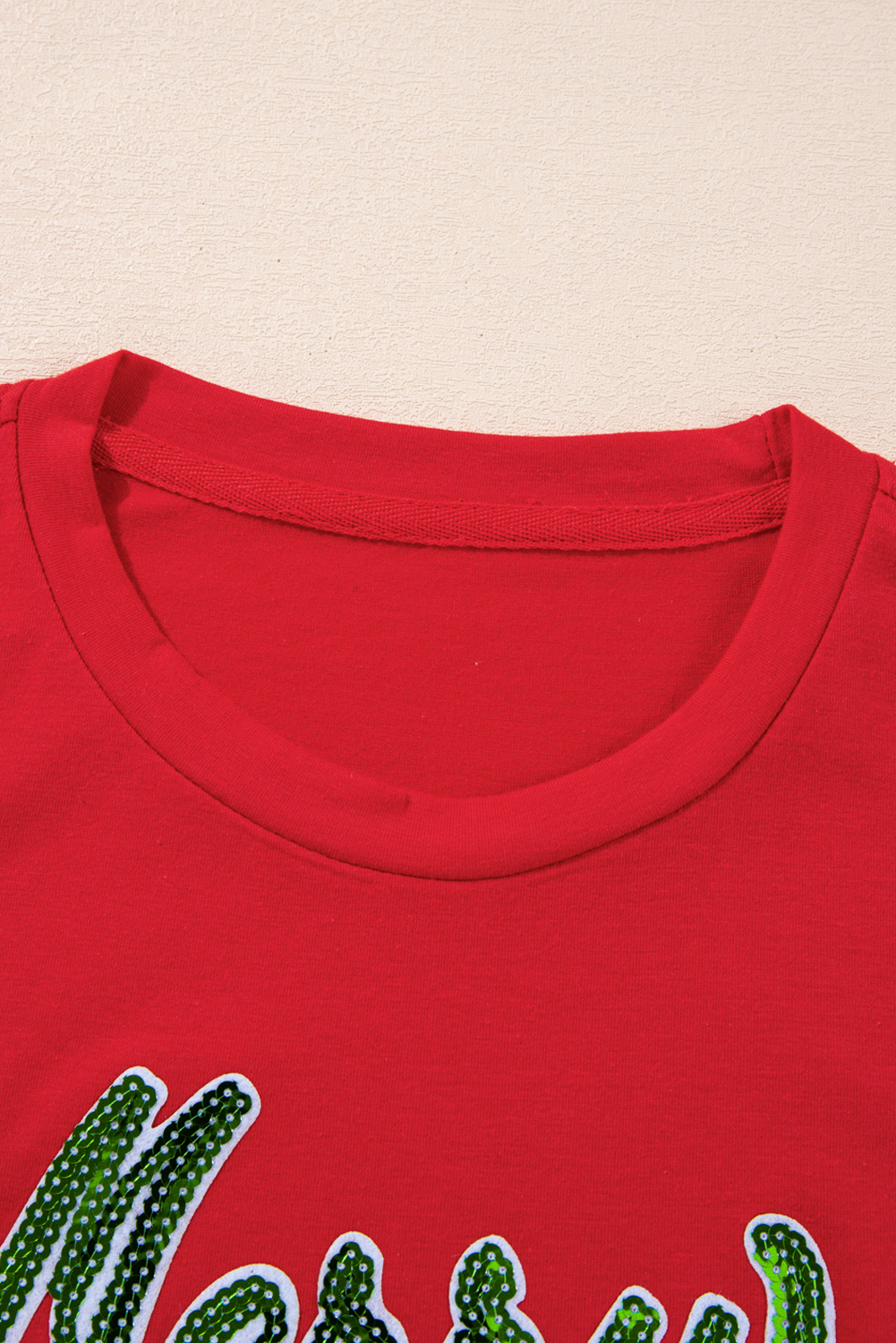 Red Merry Christmas Graphic Crewneck T Shirt