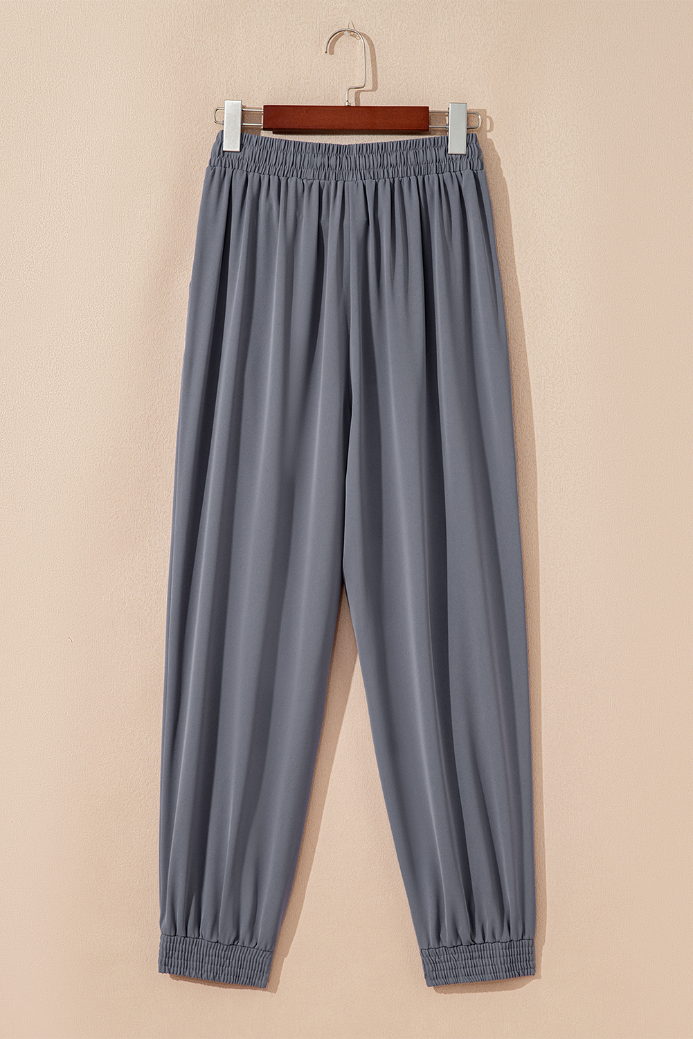 Black Drawstring Elastic Waistband Pocketed Cropped Jogger Pants