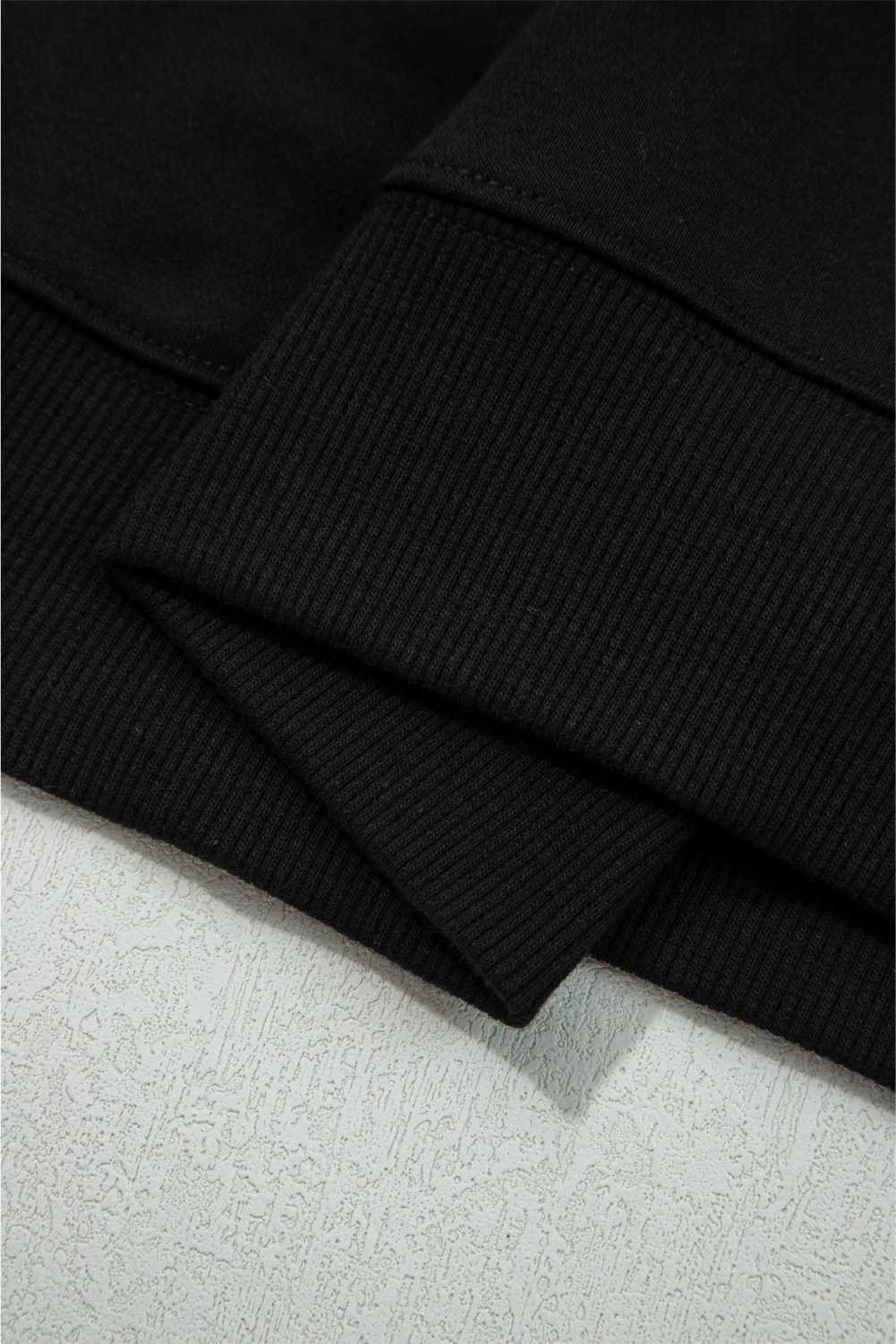 Black Varsity Baseball Bow Graphic Striped Sleeve Baggy Sweatshirt