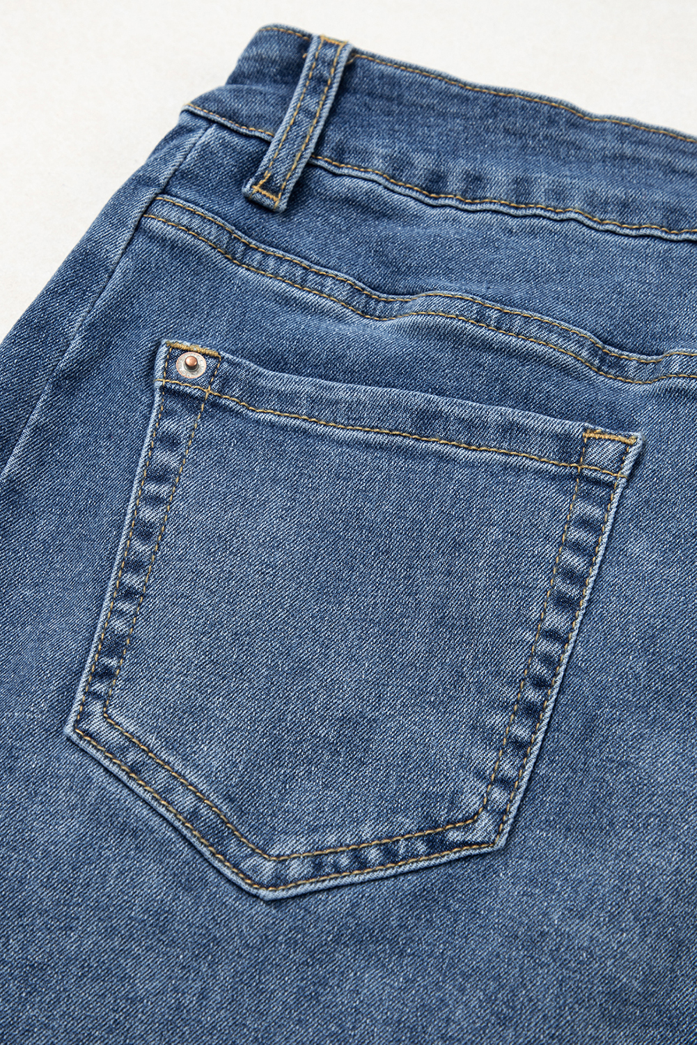 Ashleigh Blue Stitched Raw Hem Wide Leg Loose Jeans