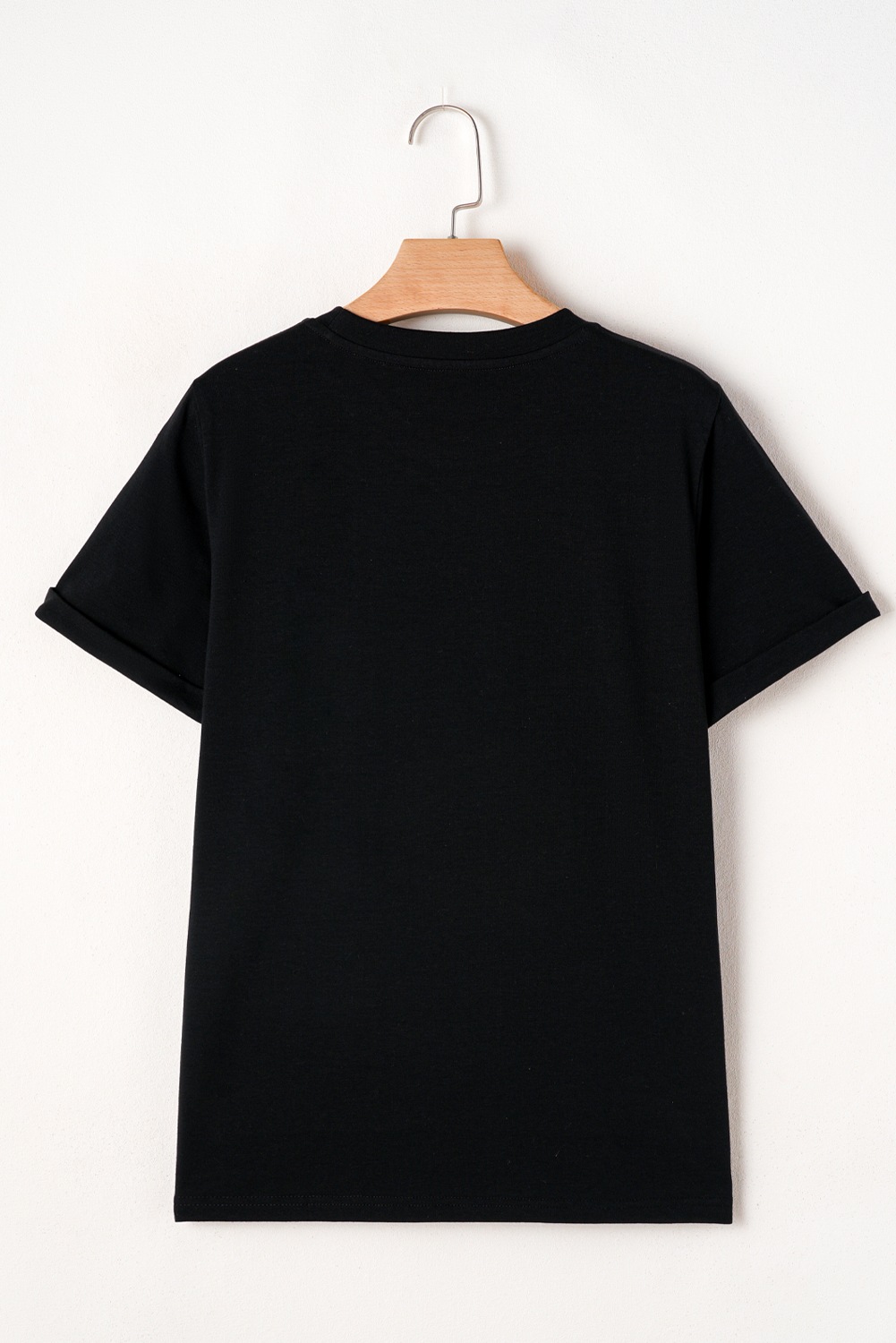 Black Rhinestone Christmas Tree Round Neck Graphic Tee