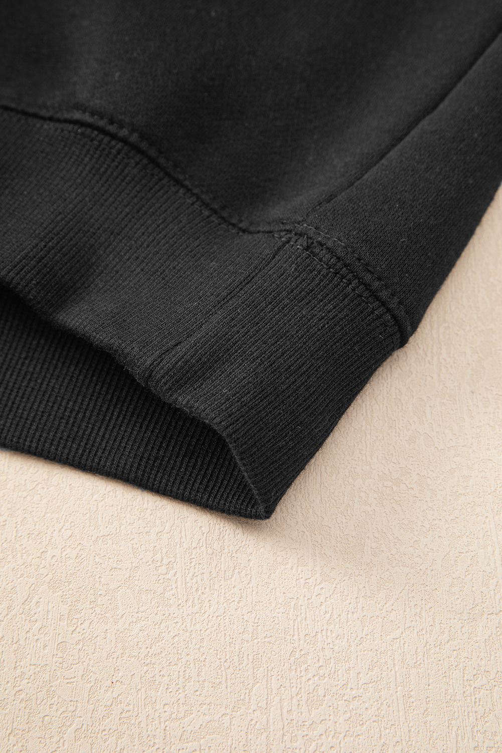Black Drop Shoulder Loose Sweatshirt and Joggers Active Set