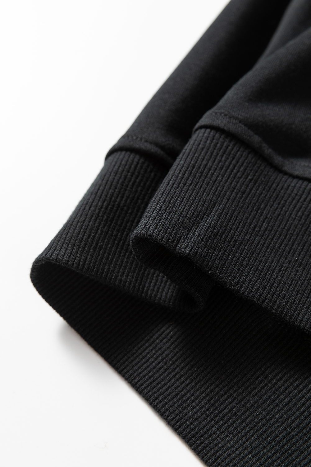 Black Contrast Piping Crewneck Pullover Mini Skirt Set