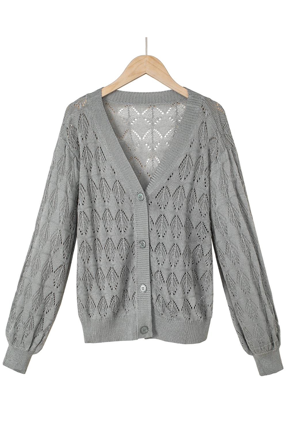 Fiery Red Lightweight Buttoned Front Crochet Cardigan