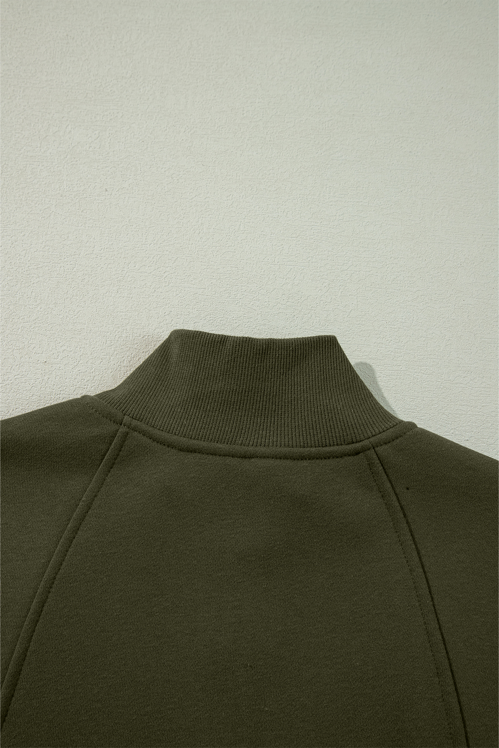 Fushia Zipped Neck Pullover Drop Shoulder Sweatshirt