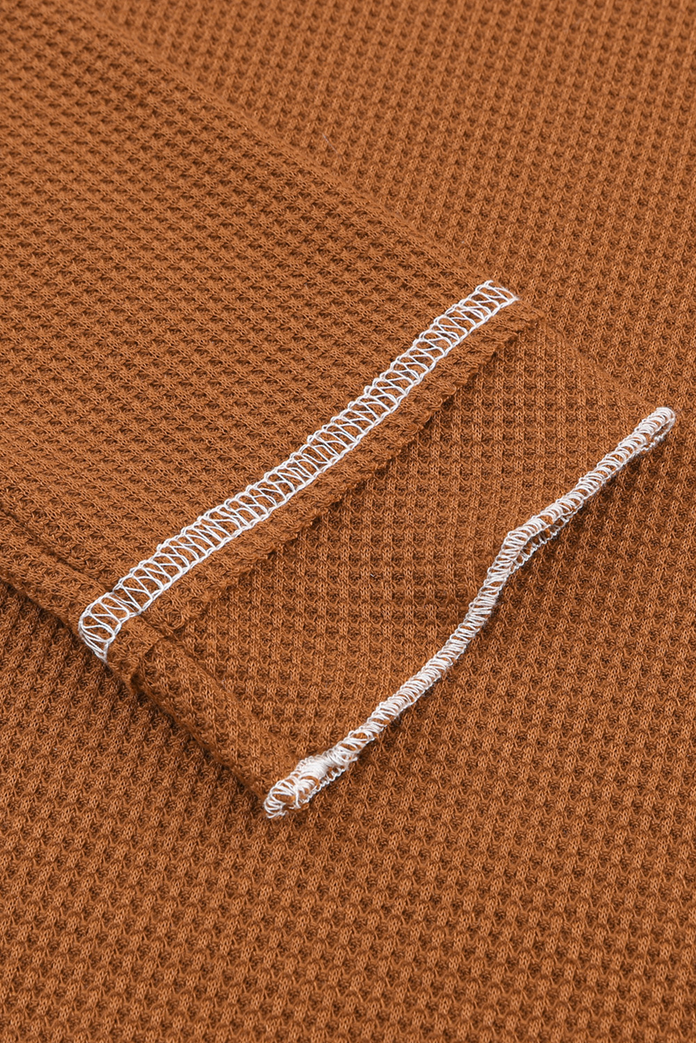 Smoke Gray Textured Round Neck Long Sleeve Top