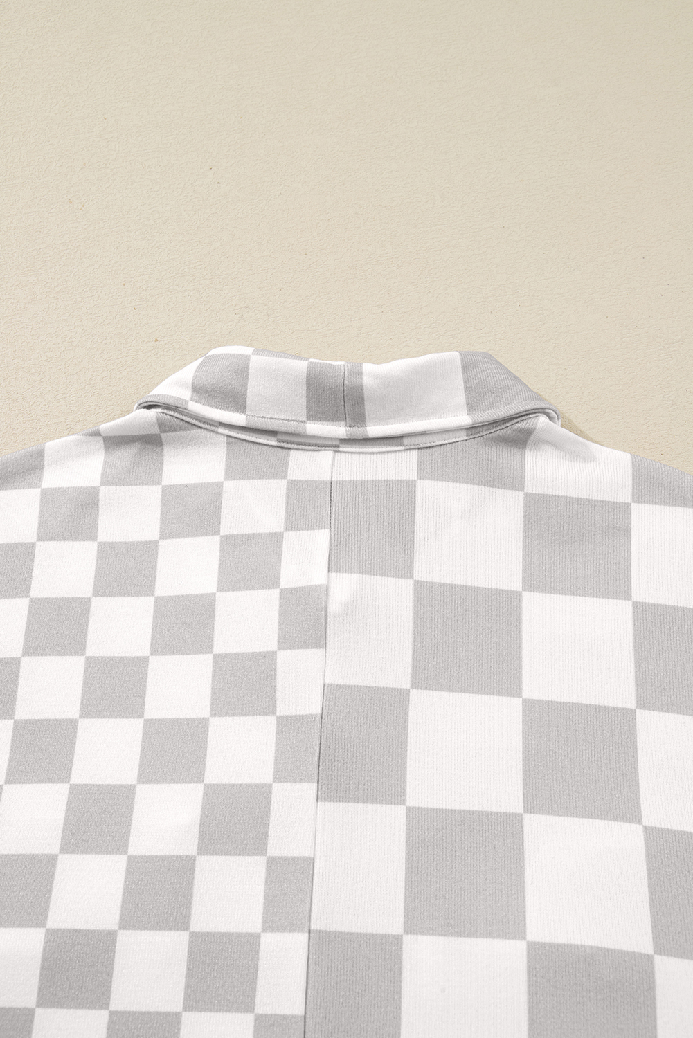 Khaki Checkerboard Flap Pocket Button Front Shacket