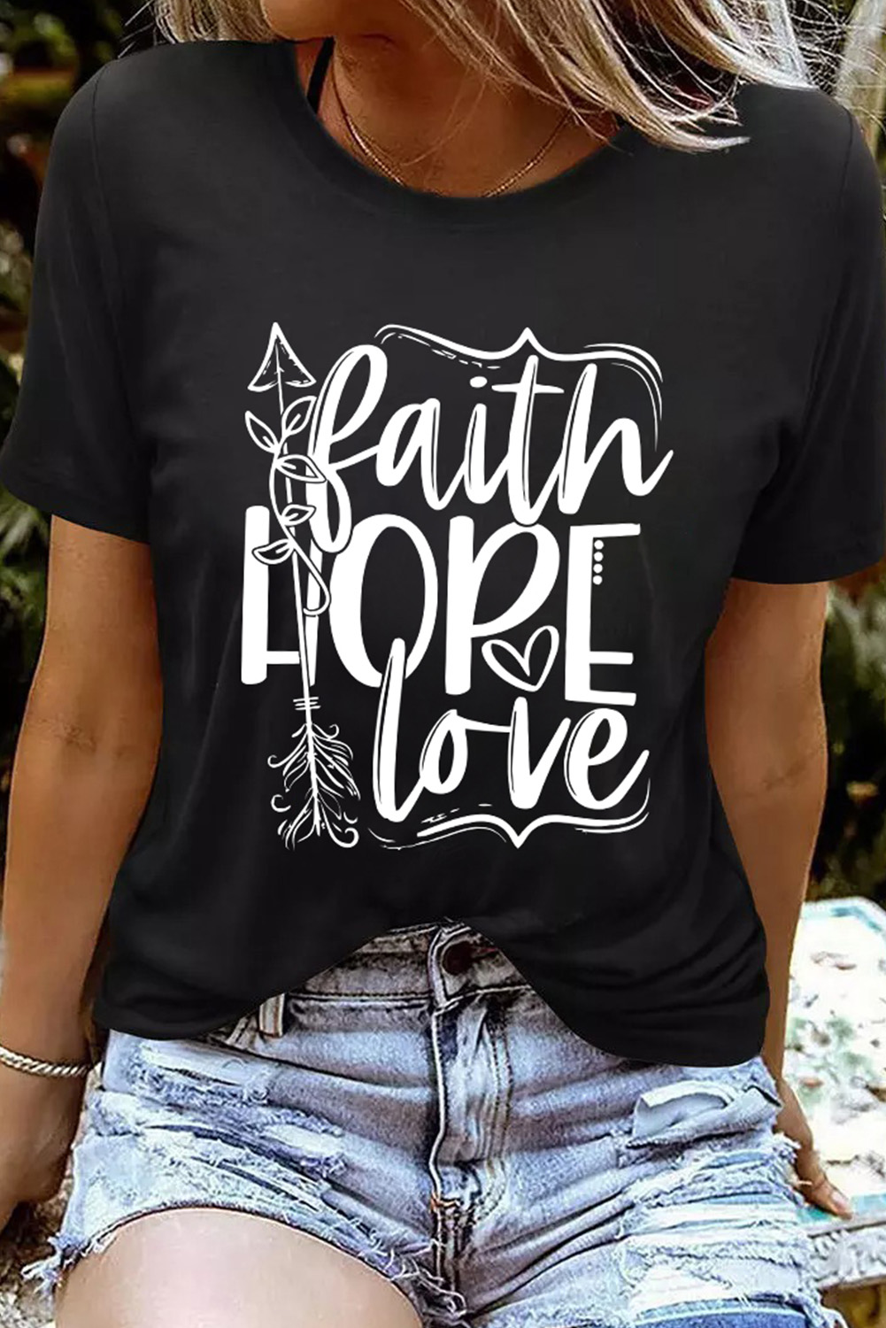 Khaki Valentines Multi Pattern Heart Shape Graphic T Shirt