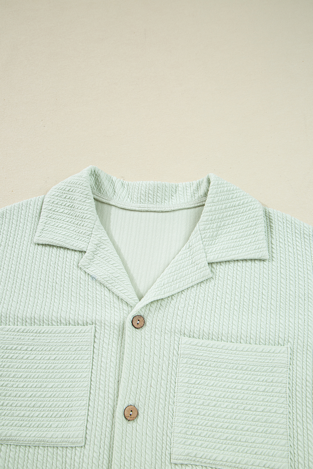 Clearly Aqua Textured Patched Chest Pocket Shirt and Pants Set